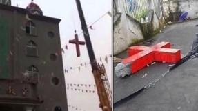 Chinese Christians put back toppled crosses on their churches in show of defiance