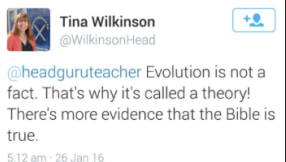 \'Evolution is not a fact,\' says Church of England head teacher