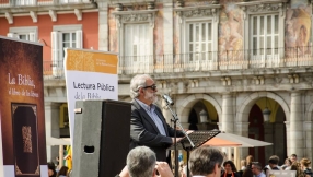 In this square where heretics were sentenced to death by fire, the Bible is read out loud to mark the Reformation