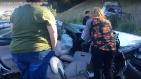 Woman driving to Bible study survives horrific crash that saw her car ripped apart by SUV in wrong lane