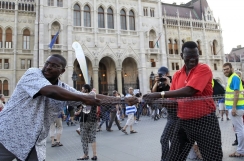 \'Jesus was a migrant too\': Hungarian demonstrators protest border fence 